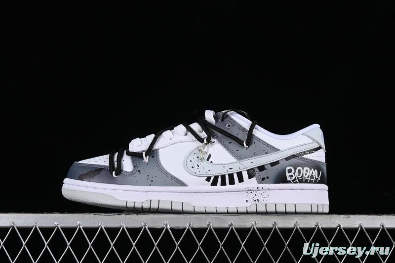 Nike Dunk Low SB Graffiti Halloween Cross Distressed Gradient Lace-Up Casual Skate Shoes - DV0831-101
