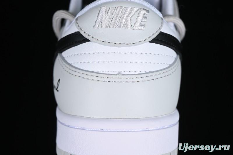 Nike Dunk Low Leather Letter High Street Deconstructed Black Grey SB Strap Low Top Casual Sneakers - DV0831-101