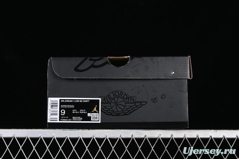 Nike Air Jordan 1 Low SE Craft "Dark Smoke Grey" Casual Sneakers - FD8635-001