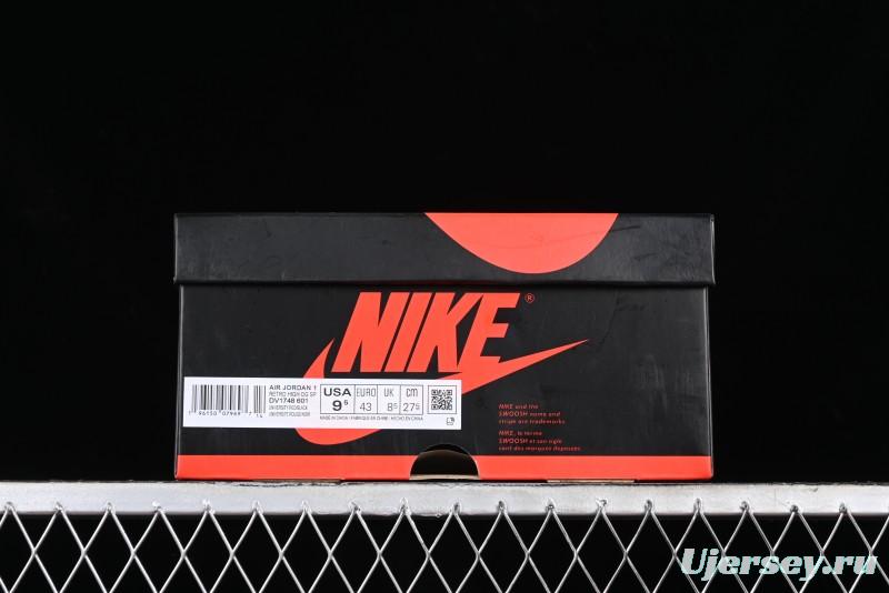 Nike Air Jordan 1 High OG "Next Chapter" Basketball Shoes with Original Leather and 3D Wings Logo - DV1748-601