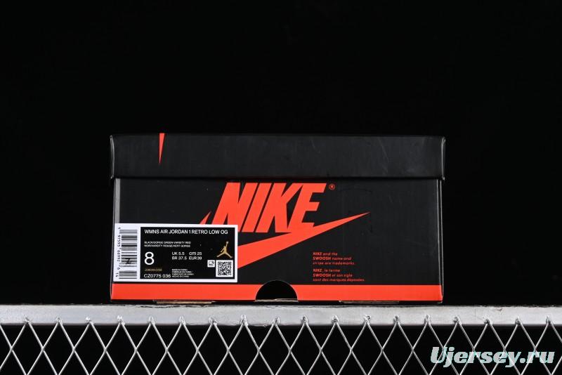 Nike Air Jordan 1 Low AJ1 Black Green Casual Sneakers - CZ0775-036