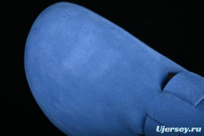 Birkenstock Arizona Soft Footbed Sandals with Suede Leather and Lambswool Lining - Original Blue