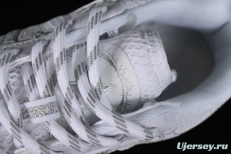 Dior Chrono Round Toe Lace-Up Lifestyle Casual Running Shoes - 10W WHITE