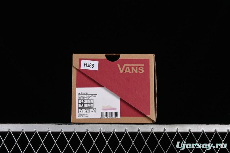 Vans Authentic White Purple Canvas Skate Shoes - VN0009PVCGX