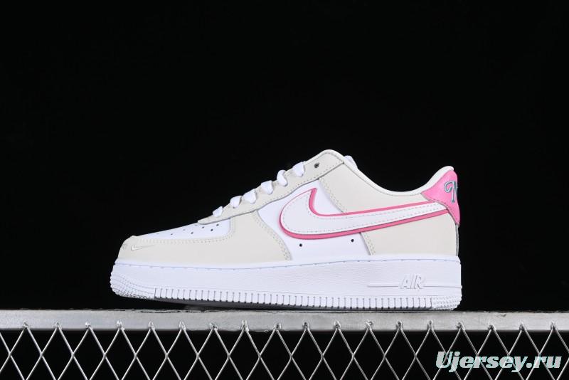 Nike Air Force 1 '07 Low Grey White Pink Casual Sneakers - HM3694-011