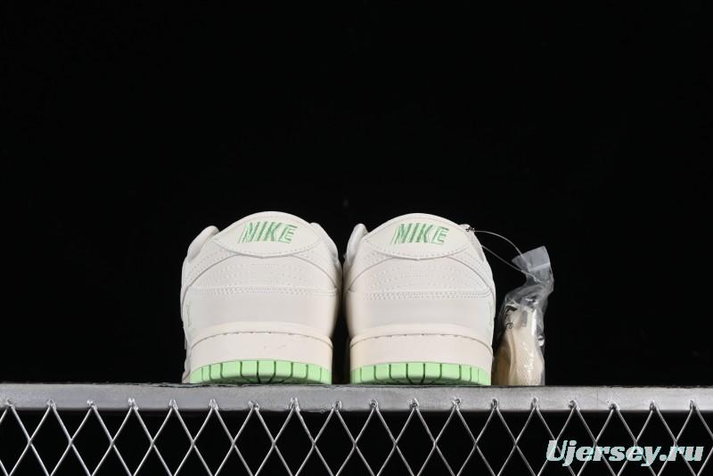 Nike SB Dunk Low LV Collaboration - Double Swoosh Fluorescent Green Anniversary High-End Custom Low-Top Casual Skate Shoes - XX2025-321
