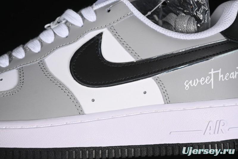 Nike Air Force 1 '07 Low White Grey Black Double Swoosh Casual Sneakers - DY8899-001