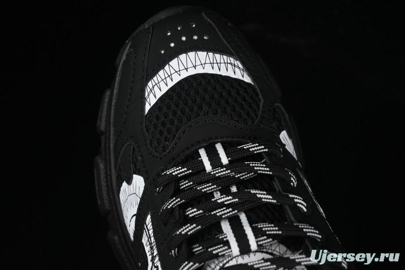 Dior Chrono Round Toe Lace-Up Lifestyle Casual Running Sneakers - 6865 BLACK WHITE