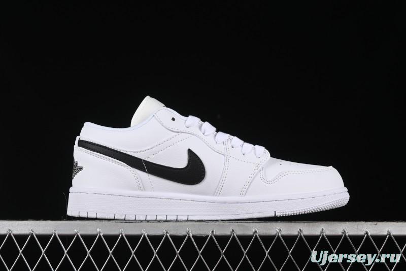 Nike Air Jordan 1 AJ1 Dior Collaboration - White Black Custom Low Top Retro Basketball Shoes - LJ6688-010