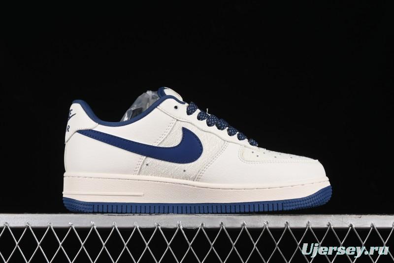 Nike Air Force 1 '07 Low Gucci Collaboration - Light Blue Linen Low-Top Casual Sneakers - XZ3398-788