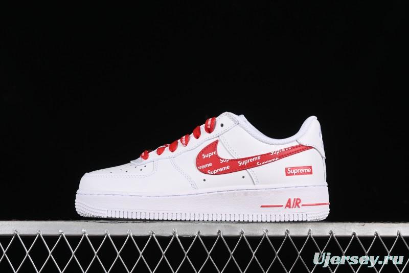 Supreme x Nike Air Force 1 '07 Low Casual Sneakers with Full-Length Air Solo Cushion - CU9225-010