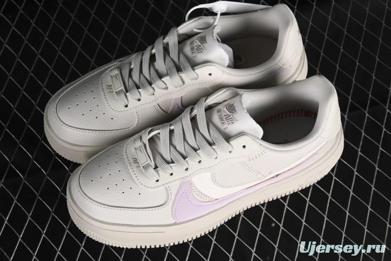 Nike Air Force 1 PLT AF ORM Triple White Low Top Casual Sneakers - DJ9946-108