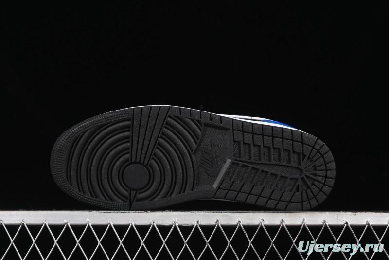 Nike Air Jordan 1 Low Retro Basketball Shoes in Black/Blue - 553558-042