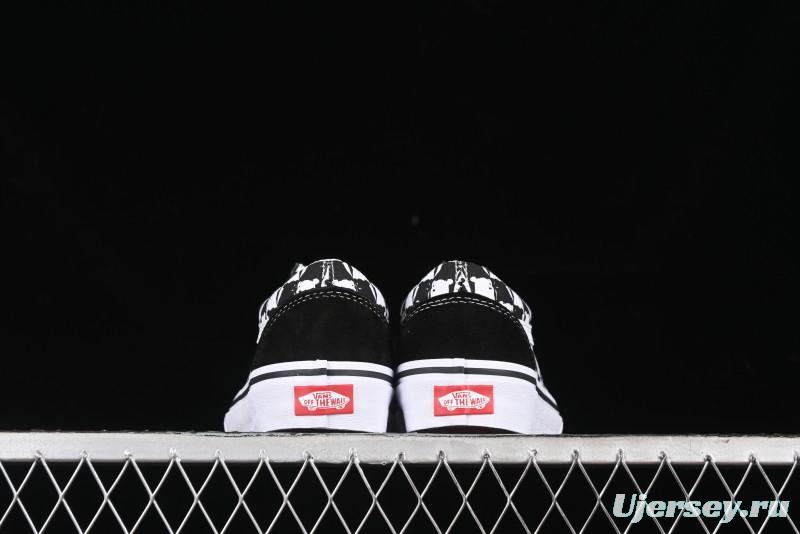 Vans Old Skool Checkerboard Bear Comfortable Slip-Resistant Cushioned Casual Vulcanized Sneakers - VN000D3CG03