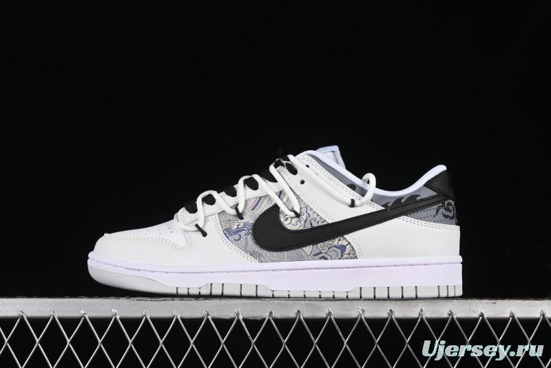 Nike Dunk Low CNY Year of the Dragon Limited Edition SB Lace-Up Casual Sneakers with Silver-White Design - DV0831-101