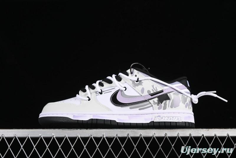 Nike Dunk Low SB Special Mission Camo Navy Black White Purple Grey Skateboarding Shoes - DD1391-100
