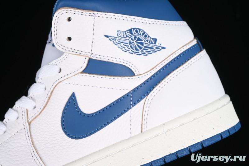 Nike Air Jordan 1 Mid Basketball Shoes Industrial Blue - FN5215-141