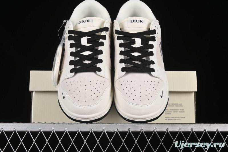 Nike SB Dunk Low Dior Collection - Beige Grey Black Swoosh Anniversary High-End Custom Low-Top Casual Skate Shoes - XD6188-041