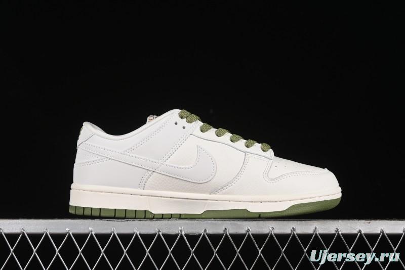 Nike SB Dunk Low Gucci Collaboration - Off White with Green Swoosh Anniversary High-End Custom Low-Top Casual Skate Shoes - KK1888-007