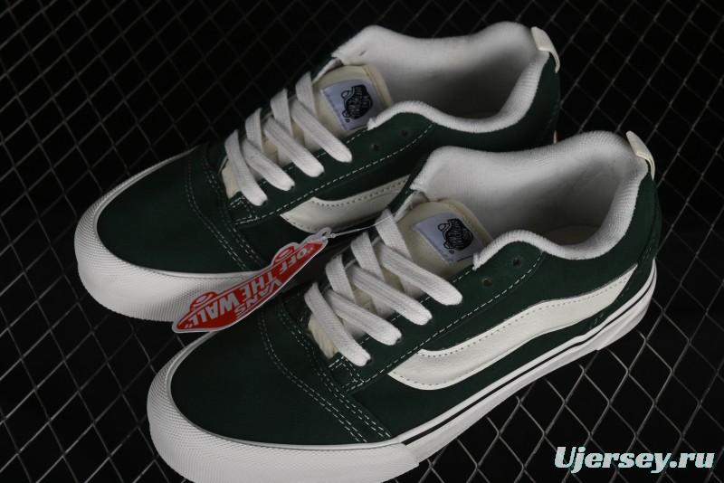 Vans Knu-Skool High Street American Retro Canvas Skate Shoes in Black Green - VN000CSQW3Z