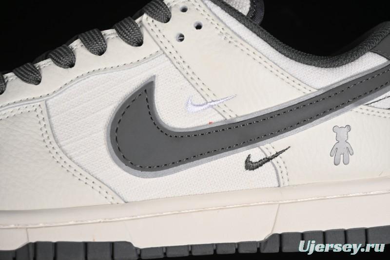 Nike SB Dunk Low Violent Bear Collaboration - Woven Grey Check Anniversary Custom Low-Top Casual Sneakers - KK1888-004
