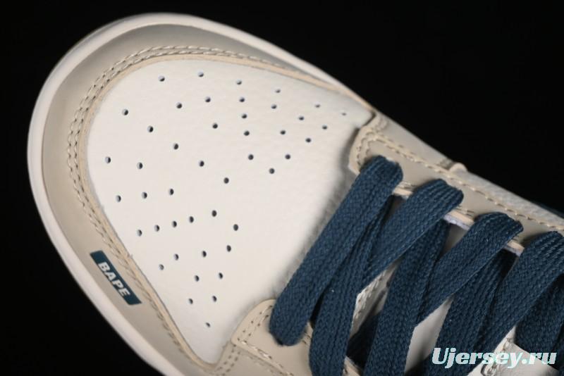 Nike SB Dunk Low Bape Collaboration - Beige Blue Anniversary Custom Low-Top Casual Sneakers CF3688-011