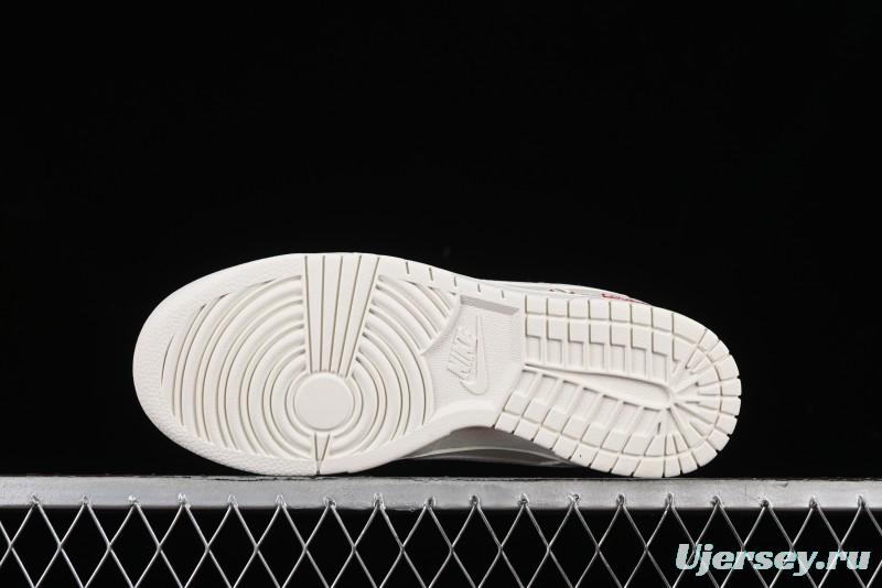 Nike SB Dunk Low Supreme Collaboration - Off-White Swoosh Anniversary High-End Custom Low-Top Casual Skate Shoes - SJ2068-267