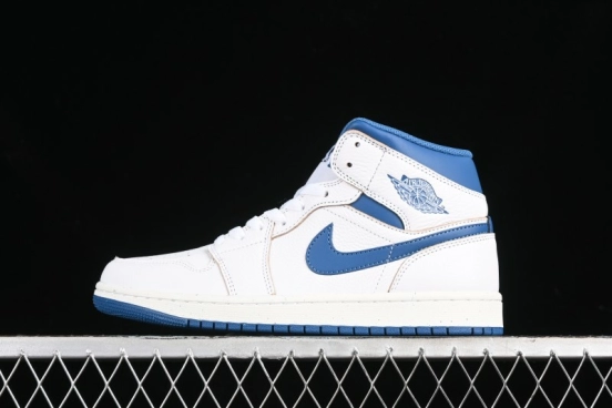 Nike Air Jordan 1 Mid Basketball Shoes Industrial Blue - FN5215-141