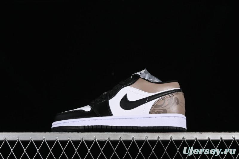 Nike Air Jordan 1 Low Retro Basketball Shoes in Mocha Colorway - 553558-132