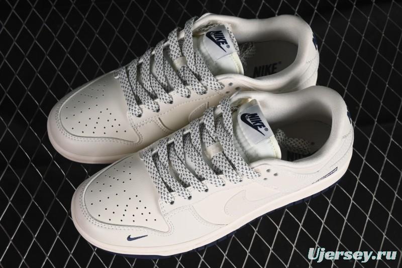 Nike SB Dunk Low Supreme Collaboration - Classic Beige Blue Anniversary High-End Custom Low-Top Casual Skate Shoes - XX8888-003
