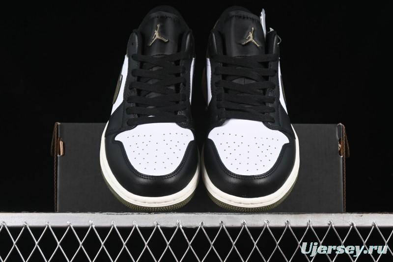 Nike Air Jordan 1 Low "Medium Olive" Retro Casual Sneakers - 553558-092