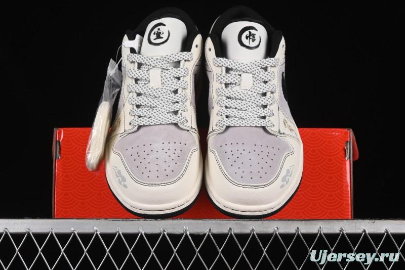 Nike Air Jordan 1 Low Retro Basketball Shoes Custom Black Myth Wukong Design - SJ9950-042