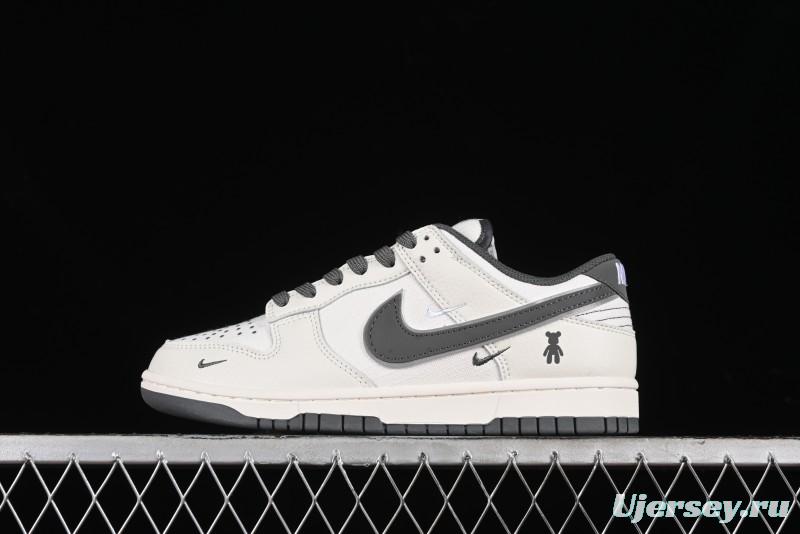 Nike SB Dunk Low Violent Bear Collaboration - Woven Grey Check Anniversary Custom Low-Top Casual Sneakers - KK1888-004