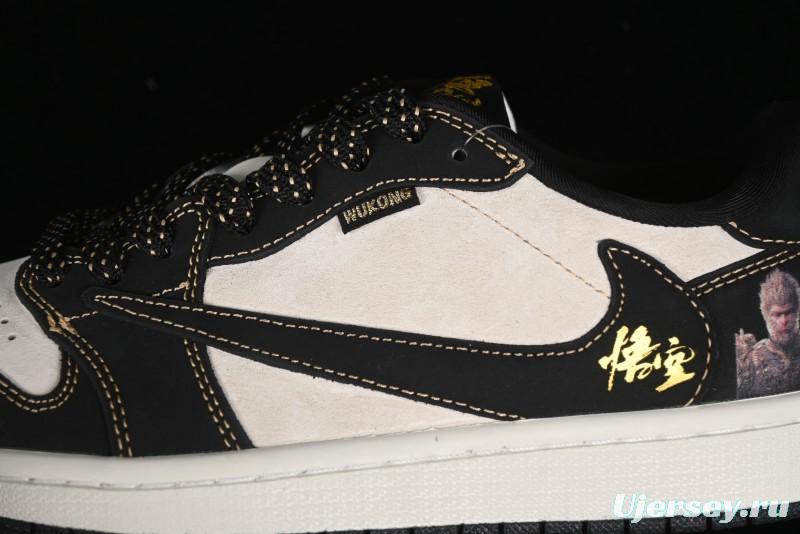 Nike Travis Scott x Fragment Design x Air Jordan 1 Low OG SP AJ1 Black Wukong Collaboration - CH6336-012