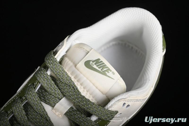 Nike SB Dunk Low x Supreme Stone Island Collaboration Beige Green Starry Sky Anniversary High-End Custom Low-Top Casual Skate Shoes - BB9866-004