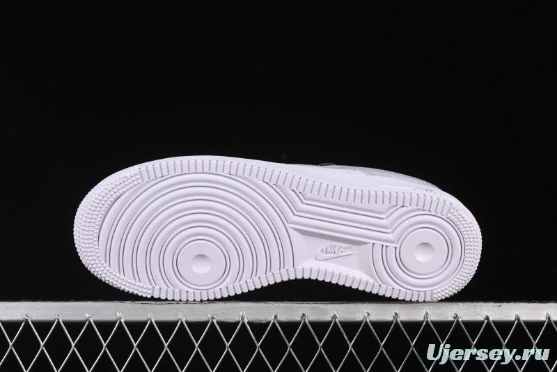 Nike Air Force 1 '07 Low Casual Sneakers with Anime-Inspired Light Gray Purple Spray Paint Design - DY8899-004