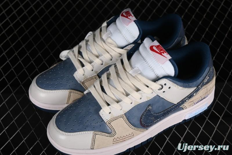 Nike Dunk Low Panda Prank Wave Fishing Blue Brown Low Top Casual Sneakers - DD1391-400