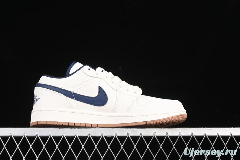 Nike Air Jordan 1 Low Supreme Collaboration Retro Basketball Shoes - WG8850-011