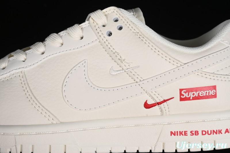Nike SB Dunk Low Supreme Collaboration - Off-White Swoosh Anniversary High-End Custom Low-Top Casual Skate Shoes - SJ2068-267