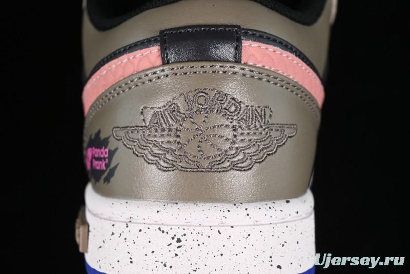 Nike Air Jordan 1 Low Retro Basketball Shoes with Panda Mischief Pioneer Knight Design - 553558-154