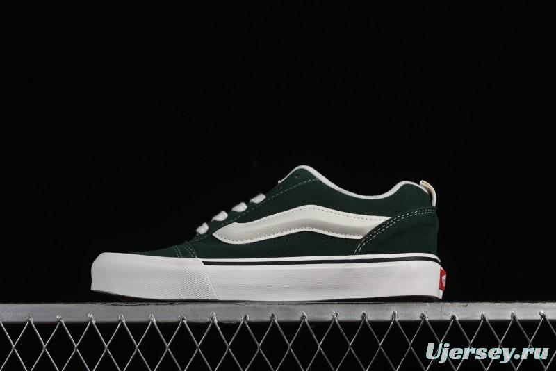Vans Knu-Skool High Street American Retro Canvas Skate Shoes in Black Green - VN000CSQW3Z