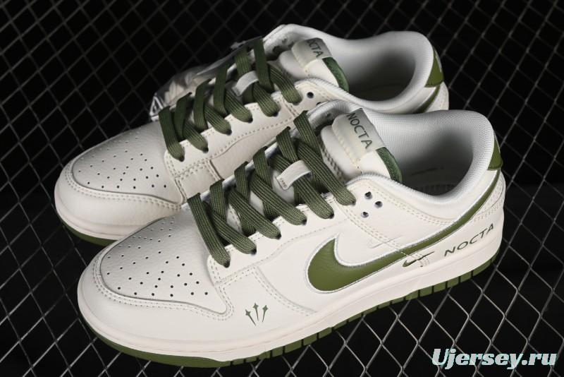 Nike SB Dunk Low NOCTA Anniversary Customized Low-Top Casual Sneakers with White and Green Swoosh - DQ1098-388