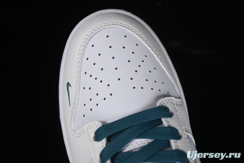 Nike SB Dunk Low Stussy Collaboration - White Grey Green Print Anniversary High-End Custom Low-Top Casual Skate Shoes - XX2025-808