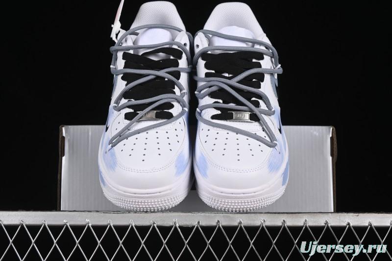 Nike Air Force 1 '07 Low Anime Theme Purple-Blue Spray Custom Casual Sneakers - ZH0316-029