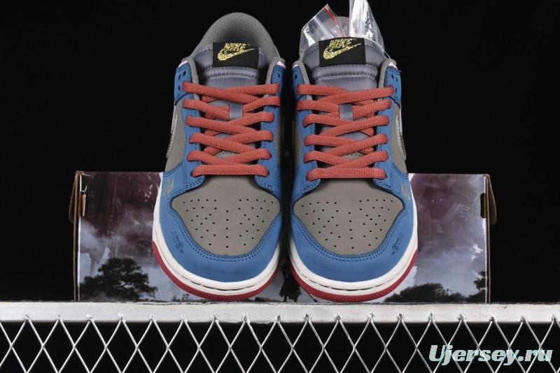 Nike Dunk Low Retro Deconstructed Casual Sneakers with Cloud and Dragon Patterns Inspired by Black Myth: Wukong Game - DV2433-109