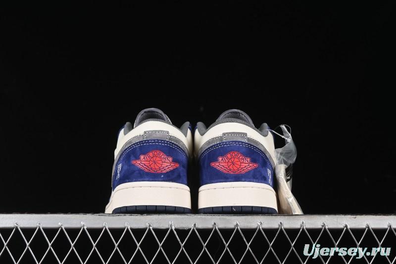 Nike Air Jordan 1 Low OFF-WHITE Collaboration - Qilin Blue Retro Basketball Shoes - WG8850-013
