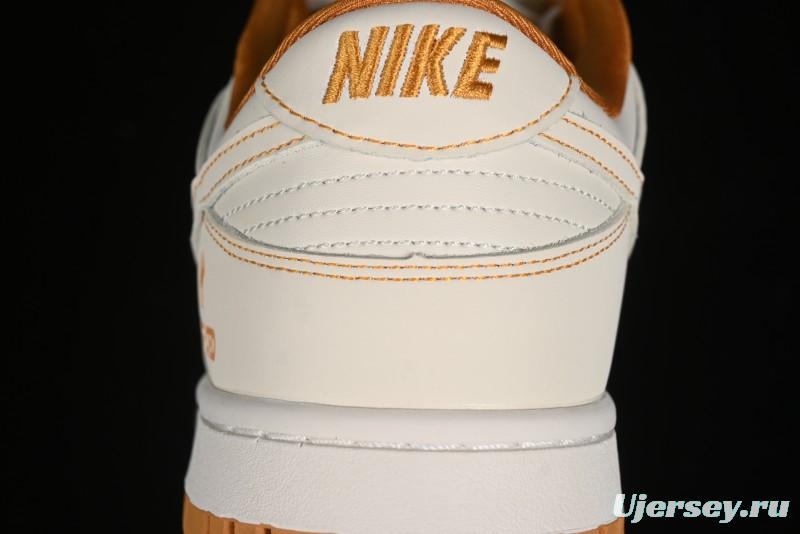 Nike SB Dunk Low UN Collaboration - Off White & Yellow Swoosh Anniversary Customized Low-Top Casual Skate Shoes - KK1688-011