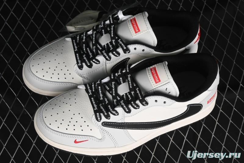 Nike Travis Scott x Fragment Design x Air Jordan 1 Low OG SP AJ1 Supreme Collaboration - Mist Blue Low-top Casual Sneakers - SJ2068-119