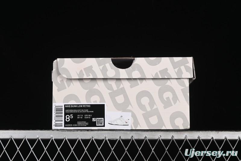 Nike SB Dunk Low Supreme The North Face Collaboration - Beige Green Reflective Swoosh Anniversary Custom Edition Low-Top Casual Skate Shoes - XX2025-638