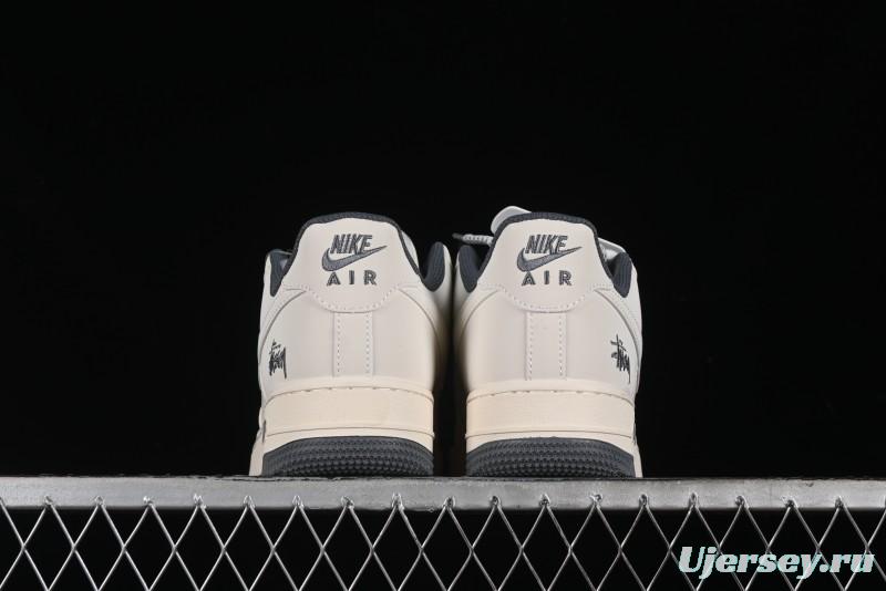 Nike Air Force 1 '07 Low Stussy Collaboration - Light Grey Double Swoosh Casual Sneakers - XZ6188-012